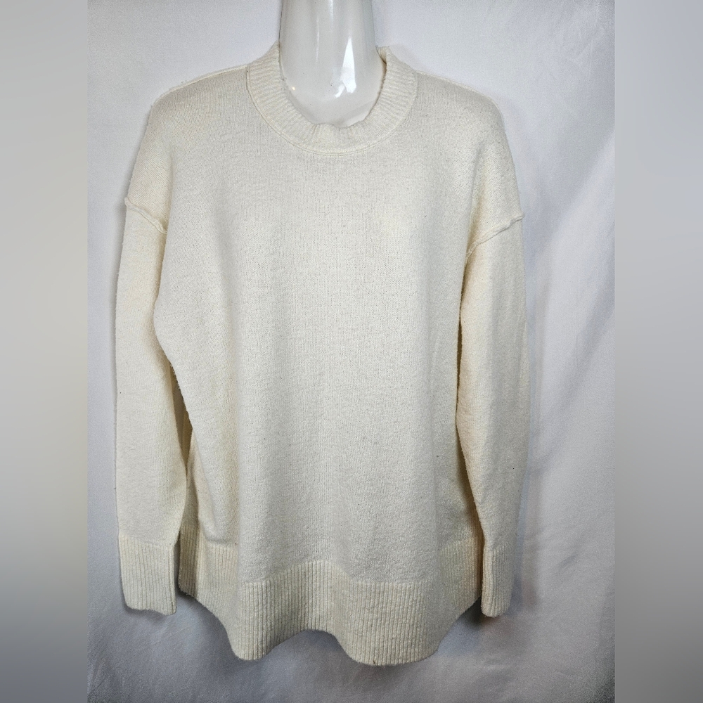 Aerie Oversized Cream Knit Sweater XXS Cozy Slouchy Pullover